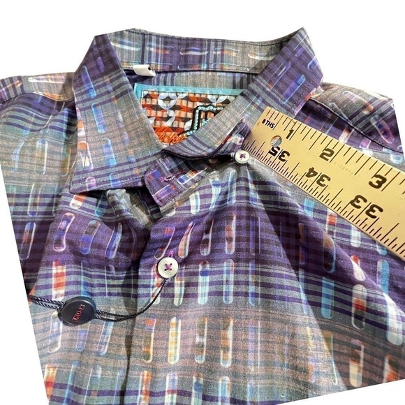 Luchiano Visconti Men's XXL Long Sleeve Button Down Cotton Blend Blue Multi NWT - Picture 11 of 16